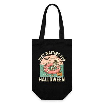 Just Waiting For Halloween Spooky Skeleton - Gift Bag for Bottles - black - Front