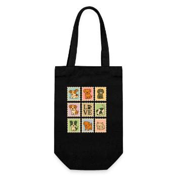 Adorable Puppy Dog Collection with Love Motif - Gift Bag for Bottles - black - Front