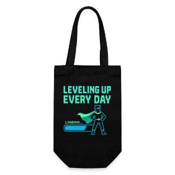 Monter de niveau chaque jour Jeu de super-héros - Sac à bouteille - noir - Devant