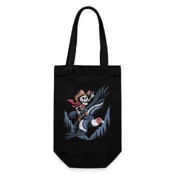 Skeleton chevauche le vautour - Sac à bouteille - noir - Devant