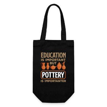L’éducation est importante, mais la poterie est plus importante - Sac à bouteille - noir - Devant