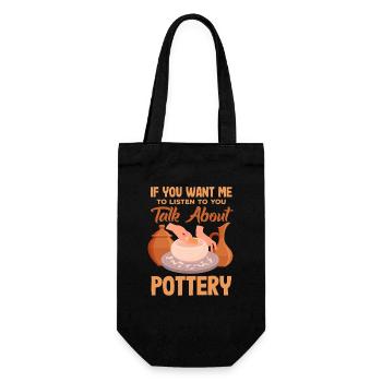 If you want to talk about ceramics - Gift Bag for Bottles - black - Front