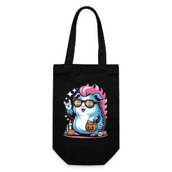 Retro Halloween Guinea Pig with Sunglasses - Gift Bag for Bottles - black - Front