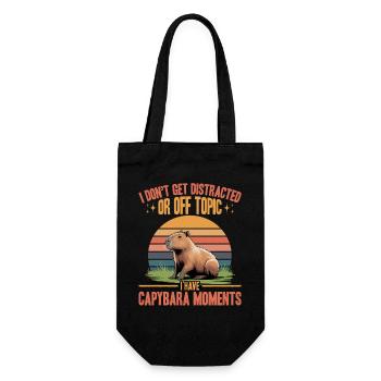 Funny Capybara - Geschenkbeutel für Flaschen - Schwarz - Vorne
