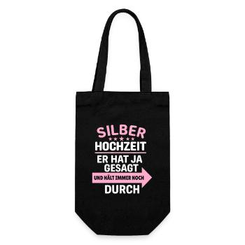 T-shirt humoristique en argent pour les mariages - Sac à bouteille - noir - Devant