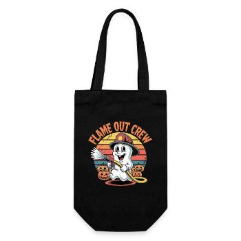 Flame Out Crew Feuerwehr Geist Halloween Retro - Geschenkbeutel für Flaschen - Schwarz - Vorne