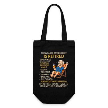 Retirement for Men women – Retired Rente - Geschenkbeutel für Flaschen - Schwarz - Vorne