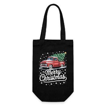 Camionnette rouge avec arbre de Noël – T-shirt de Noël - Sac à bouteille - noir - Devant