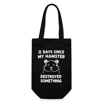 0 Days Since My Hamster Destroyed Something Fun - Gift Bag for Bottles - black - Front