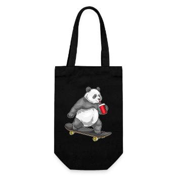Panda Skater Skateboard - Geschenkbeutel für Flaschen - Schwarz - Vorne