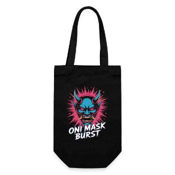 Oni Mask Burst Pop Culture Japanese Aesthetic - Gift Bag for Bottles - black - Front