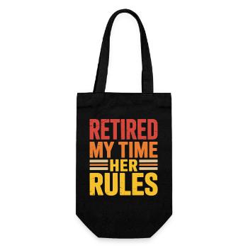 Retired Rente Ruhestand - Geschenkbeutel für Flaschen - Schwarz - Vorne