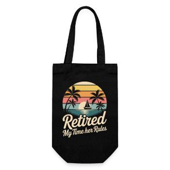 Retired Pension Pensioner Funny Saying - Gift Bag for Bottles - black - Front