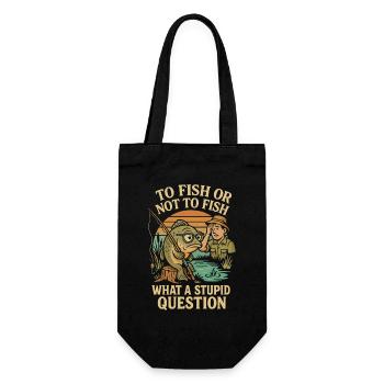 To fish or not to fish - a stupid question - Gift Bag for Bottles - black - Front