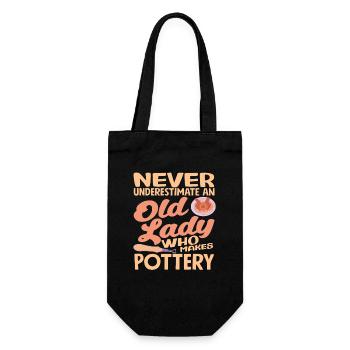 Never underestimate an old lady who - Gift Bag for Bottles - black - Front