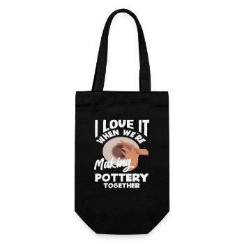 I love it when we make pottery together - Gift Bag for Bottles - black - Front