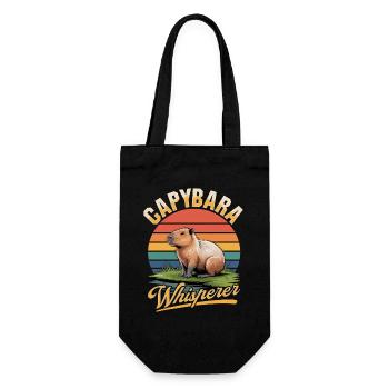 Funny aesthetic Kawaii Capybara - Gift Bag for Bottles - black - Front