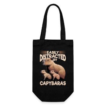 Funny aesthetic Kawaii Capybara - Geschenkbeutel für Flaschen - Schwarz - Vorne