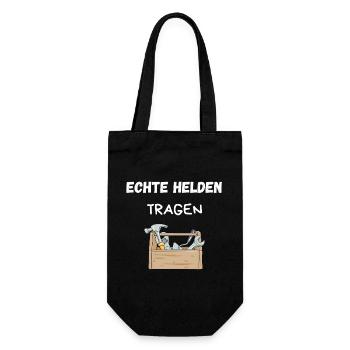 Craftsman Shirt – Real Heroes Wear Tools - Gift Bag for Bottles - black - Front