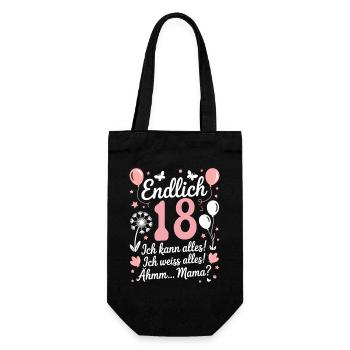 Enfin 18 anniversaire 18 ans cadeau dire - Sac à bouteille - noir - Devant