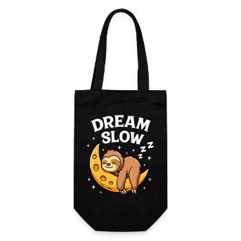 Cute sleeping sloth on moon - Gift Bag for Bottles - black - Front