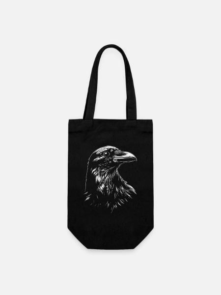 Rabe Krähe Vogel Rabenkrähe Dohle Schwarze Raben - Geschenkbeutel für Flaschen - Schwarz