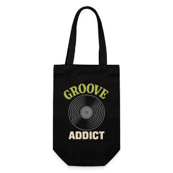 Groove Addict Vinyl Record Music Lover - Gift Bag for Bottles - black - Front