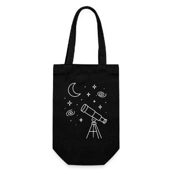 Space Astronomy Telescope Moon Stars Universe - Gift Bag for Bottles - black - Front