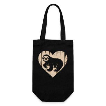 Niedliches Faultier Herz Design - Geschenkbeutel für Flaschen - Schwarz - Vorne