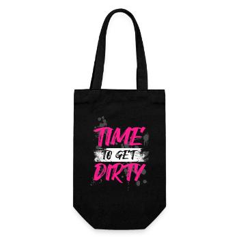 Time to get dirty Schlammlauf Mud Run Muddy Race - Gift Bag for Bottles - black - Front