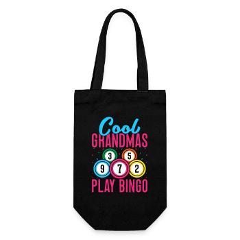 Bingo Game Cool Grandmas Play Bingo - Gift Bag for Bottles - black - Front