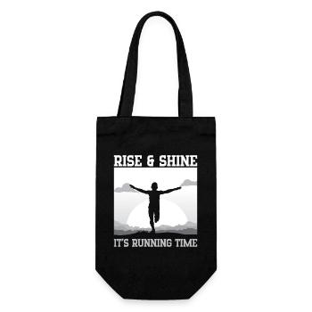 Marathon Runner Rise & Shine Running Gift Idea - Geschenkbeutel für Flaschen - Schwarz - Vorne
