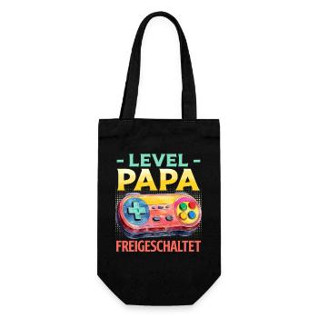 Dad-to-be LEVEL DAD UNLOCKED Funny - Gift Bag for Bottles - black - Front