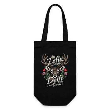 Zefix wo zum Deifi is mei Dirndl? Traditional costume & fun - Gift Bag for Bottles - black - Front