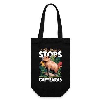 Funny aesthetic Kawaii Capybara - Geschenkbeutel für Flaschen - Schwarz - Vorne