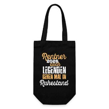 Rentner 2026 Legenden Ruhestand - Geschenkbeutel für Flaschen - Schwarz - Vorne