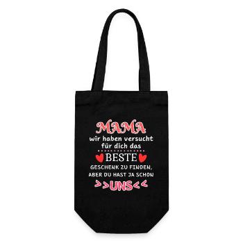 Mama Humor Familie Liebe Spruch Mutter - Geschenkbeutel für Flaschen - Schwarz - Vorne