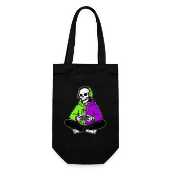 Skeleton Gamer Halloween Gaming - Gift Bag for Bottles - black - Front