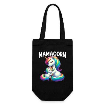 Mamacorn Mama Einhorn Mutter Damen Partnerlook - Geschenkbeutel für Flaschen - Schwarz - Vorne