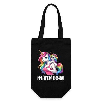 Mamacorn Mama Einhorn Mutter Damen Partnerlook - Geschenkbeutel für Flaschen - Schwarz - Vorne