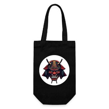 Casque de démon Oni rouge - Sac à bouteille - noir - Devant