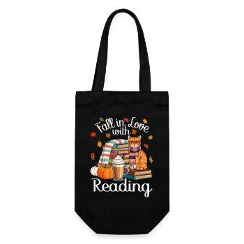 Autumn Cat Books Pumpkin Spice Latte - Gift Bag for Bottles - black - Front