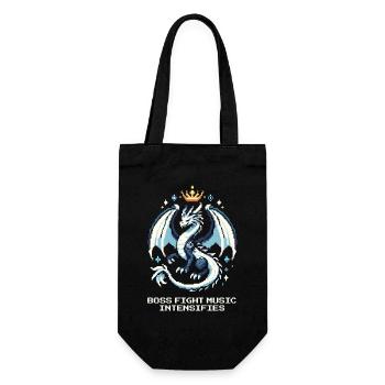 Bosskampf-Musik | Drache Pixel Art - Gift Bag for Bottles - black - Front