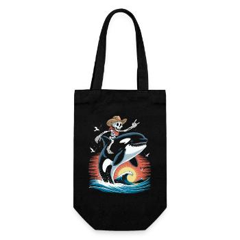 Cow-boy squelette sur la scène des vagues d’orque - Sac à bouteille - noir - Devant