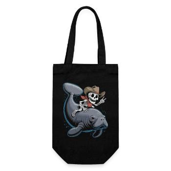 Squelette cow-boy chevauchant lamantin - Sac à bouteille - noir - Devant