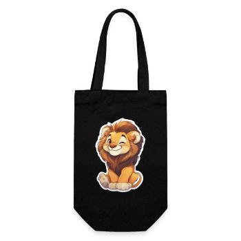 Lion - Gift Bag for Bottles - black - Front