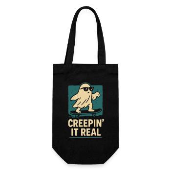 Creepin' It Real Funny Halloween Costume Design - Gift Bag for Bottles - black - Front