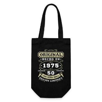 Hergestellt im Jahr 1975 Vintage Geburtstagsgeschenk - Geschenkbeutel für Flaschen - Schwarz - Vorne