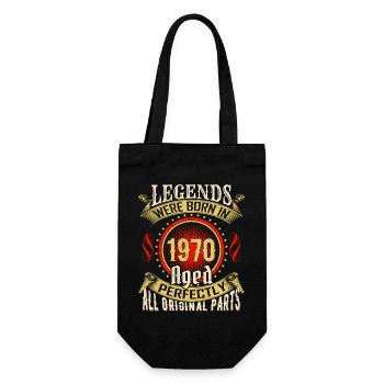 Legends Born in 1970 Badge - Gift Bag for Bottles - black - Front