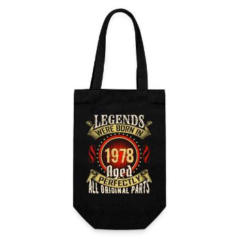 Legenden Jahrgang 1978 Abzeichen - Geschenkbeutel für Flaschen - Schwarz - Vorne